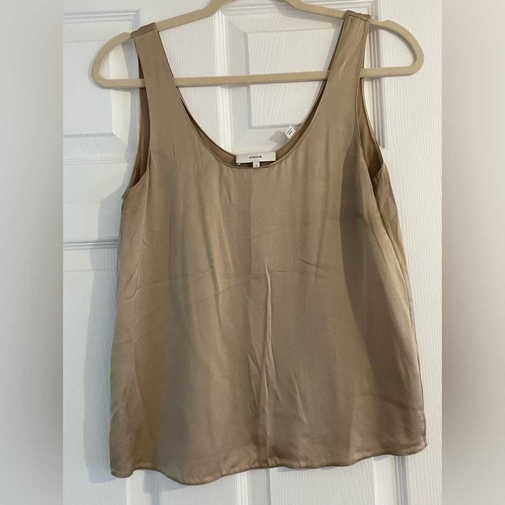Vince gold satin top